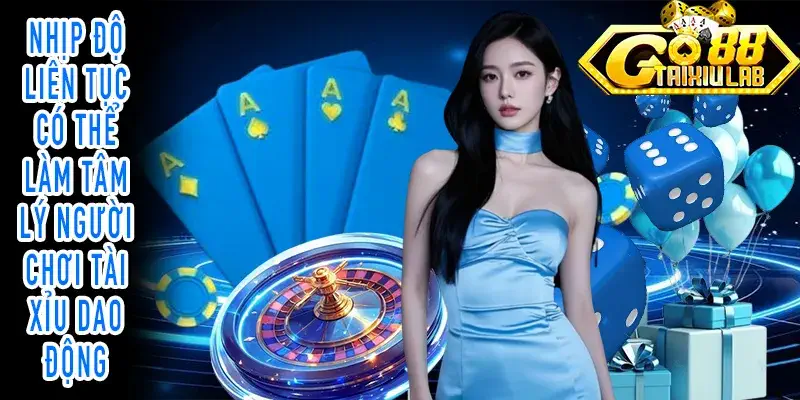Minh họa áp lực từ nhịp độ liên tục ảnh hưởng đến tâm lý người chơi tài xỉu